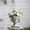 Cement Bust Wall Planter Indoor Outdoor Home Garden Decor - Gray - Image 5