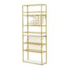 LED Tall LED Tall Wine Rack Freestanding Floor, 7 Tier Wine Baker Rack With Glass Holder & Wine Storage, Industrial Wine Display Shelf Wine Bar Cabinet For Bar - White / Gold - Image 18