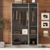 3 Door Shutter Wardrobe With Shelves - Gray - Image 11
