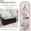 Storage Bench With 3 Shutter-Shaped Doors, Shoe Bench With Removable Cushion And Hidden Storage Space - Espresso - Image 8