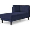 Mid-Century Modern Linen Corner Lounge Chair, Upholstered Indoor Chaise Lounge, Sleeper Sofa Bed - Blue - Image 2