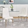 Modern Light Luxury Dining Chair (Set of 2) Upholstery With Electroplated Legs - White - Image 10