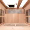Low Emf Front Door With Heating Panel 1 People Hemlock Far Infrared Indoor Sauna Room - Natural - Image 7