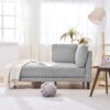 Mid-Century Modern Linen Corner Lounge Chair, Upholstered Indoor Chaise Lounge, Sleeper Sofa - Gray - Image 17