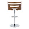 Cosi - Mid-Century Modern Adjustable Barstool With Swivel With Rounded Rectangle Footrest (Set of 2) - Chrome / Walnut / Brown - Image 5