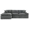 Cloud Sectional Sofa Upholstered Sofa Couch With Double-Layer Cushion And Side Pockets, Free Combined Sectional Sofa Full Compressed Sofa For Living Room - Gray - Image 13