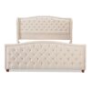 Marcella - King Upholstered Shelter Headboard Bed Set - Sky Neutral Beige - Image 2