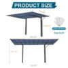 Outdoor Carport, Single Carport Aluminum Metal Frame And Polycarbonate Panels Car Port For Outdoor Driveway Car, Truck - Charcoal - Image 4