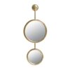 2 Circle Mirrors For Wall Decor, Unique Contemporary Wall Mirror For Living Room Bedroom Entryway - Gold - Image 2