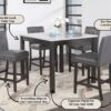 Leon - Bar Table And 4 Bar Stools - Espresso / White - Image 9