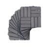 10 Piece Interlocking Deck Tiles Checker Pattern, Square Acacia Hardwood Outdoor Flooring For Patio, Bancony, Pool Side - Light Gray - Image 42