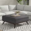 Owen - Extra Large Square Coffee Table Storage Ottoman - Gray - Image 4