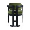 Elegant Upholstered Wood Dining Chair Set With Velvet (Set of 2) - Green / Black - Image 8