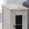 Accent End Table, Narrow, Storage, Transitional - Gray Wash - Image 3