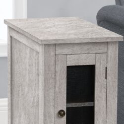 Accent End Table, Narrow, Storage, Transitional - Gray Wash