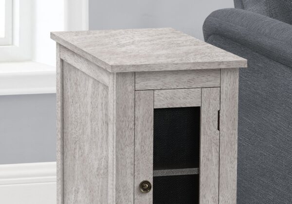 Accent End Table, Narrow, Storage, Transitional - Gray Wash