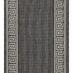 Sunshine - 2'7" X 7'3" Indoor, Outdoor Area Rug - Anthracite - Polypropylene