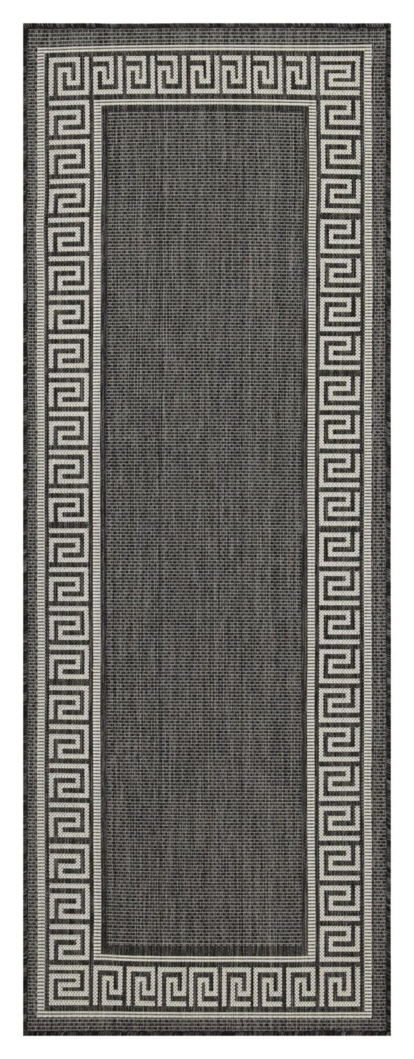 Sunshine - 2'7" X 7'3" Indoor, Outdoor Area Rug - Anthracite - Polypropylene
