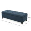 Nebulous - Fabric Upholstered Ottoman With Storage And Diamond Tufted Seat - Navy Blue - Image 5