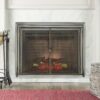 Samantha - Iron Fireplace Screen Fine Mesh 2 Door Design - Black / Gold - Image 3