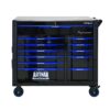 12 Layer Drawer Multi Purpose Tool Cart With Wheels And Iron Top - Black / Blue - Image 9