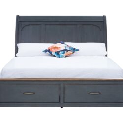 Americana - King Size Sleigh Bed - Blue