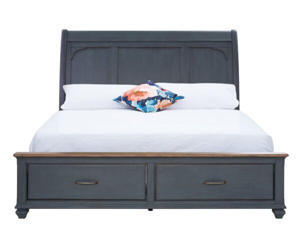 Americana - King Size Sleigh Bed - Blue