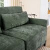 3 Seater Chenille Sofa With Movable Ottomans High Resilience Sponge Easy Installation Wood Base - Green - Image 17