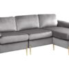 Shannon - Velvet Sectional Sofa With Chaise - Gray - Image 10
