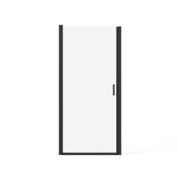 Pivot Shower Door 1 / 4" Tempered Glass Black Semi Frameless - Black