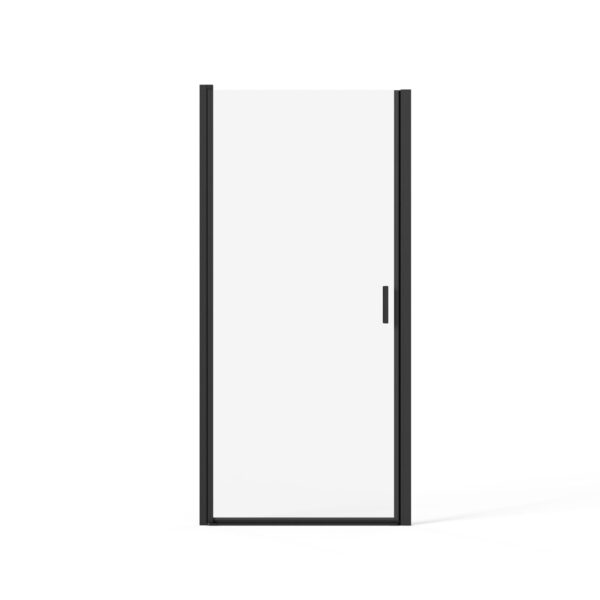 Pivot Shower Door 1 / 4" Tempered Glass Black Semi Frameless - Black