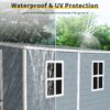 Outdoor Storage Shed With Floor Resin Shed With Two-Window, Waterproof, Lockable Doors For Patio, Yard, Lawn - Gray - Image 7