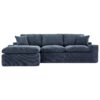 Cloud Sectional Sofa Upholstered Sofa Couch With Double-Layer Cushion And Side Pockets - Blue - Image 13