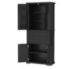 Storage Cabinet With Multi Functional Storage Space, 2 Drawers, Adjustable Shelf - Black - Image 12