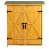 Outdoor Storage Shed With Lockable Door, Wooden Tool Storage Shed With Detachable Shelves & Pitch Roof - Natural - Image 14