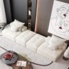 Modern Oversized Modular Sectional Sofa With 2 Ottoman And 2 Seat, Sparkling Chenille Fabric Soft Cushion Sofa With 4 Pillows, 4 Pieces Diy Combination Tufted Sofa, No Assembly Required - Beige - Image 10