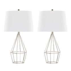 Diana - Contemporary Table Lamp (Set of 2) - Polished Nickel / Black Satin