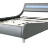 Queen Size Upholstered Platform Bed Frame With LED Lighting, Curve Design, Wood Slat Support, No Box Spring Needed - Gray - Image 6