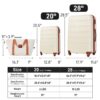 Hardshell Luggage Sets 2 Pieces + Bag Spinner Suitcase With Tsa Lock Lightweight 20" / 28" - Brown / White - Image 5
