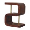 S Curve Brass Bedside Table - Dark Brown - Image 2