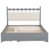 Queen Size Storage Platform Bed With 2 Big Drawers Twin Size Trundle - Gray - Image 4