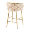 Modern Counter Stools (Set of 2) Counter Stools With Iron Frame, Soft Back And Cushion, Footrest, Suitable For Kitchen - Beige - Image 8