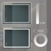 Briiiliant - Bathroom Vanity Mirror Anti Fog, Dimmable Rectangle Mirror With Front Lighting Smart Memory Function - Silver - Image 3