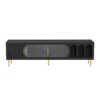 Modern TV Stand For Up To 70" TV, Entertainment Center TV Media Console Table, With 3 Shelves And 2 Cabinets, TV Console Cabinet Furniture For Living Room - Black - Image 14