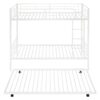 Twin Over Twin Bunk Bed With Trundle, Can Be Divided Into Two Beds, No Box Spring Needed - White - Image 11