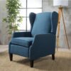 Westeros - Wing Back Fabric Upholstered Recliner - Navy Blue - Image 2