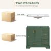 Traditional Bathroom Vanity With Resin Sink Combo Set, Bathroom Cabinet With Two Doors And Four Drawers - Green - Image 11