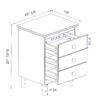 Classic 3 Drawer Solid Wood Nightstand - Walnut - Image 3