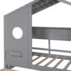 Twin Size House Bed With 2 Drawers, Kids Bed With Storage Shelf - Gray - Image 10