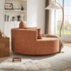 360° Swivel Chair Accent Barrel Chair Swivel Round Sofa Chair With 3 Removable Pillows For Living Room, Office And Hotel - Orange Red - Image 14